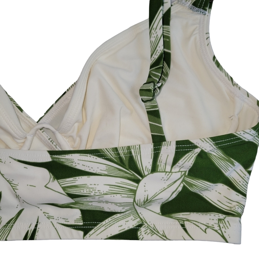 Skinny Dippers NWT Tropical Green & White San Felipe Bikini Swim Top Size S - Picture 8 of 11
